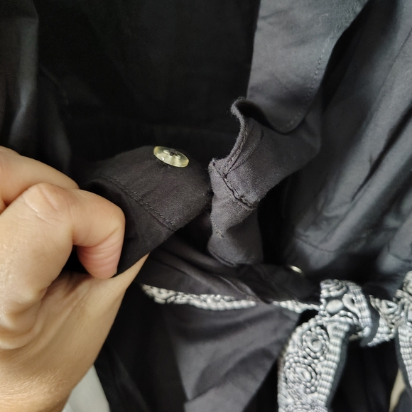 NWT Tommy Hilfiger Black Wrap Dress w/ Embroidered Belt Small - Picture 9 of 15